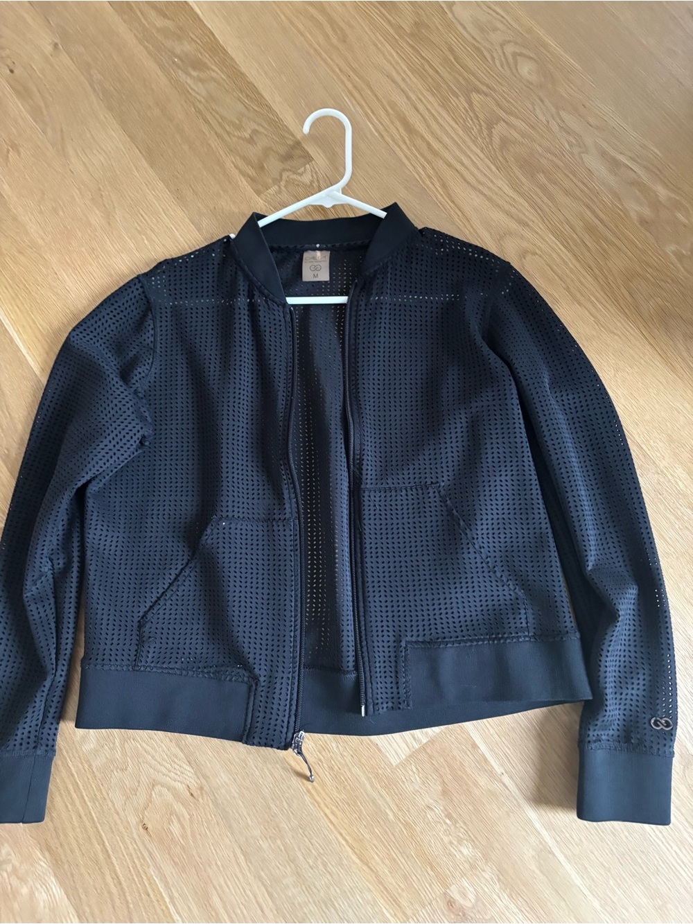 CALIA by Carrie Underwood Black Perforated Bomber Jacket